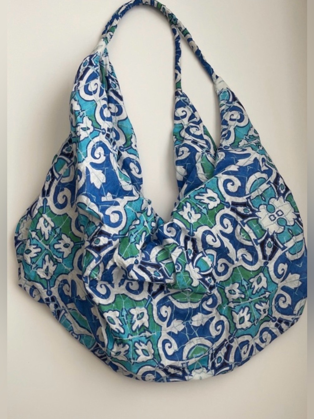 Antica Sartoria by Giacomo Cinque boho hobo bag featuring blue and white design